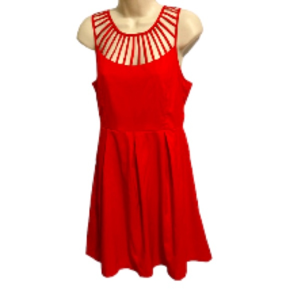 YA Los Angeles Red Sleeveless Flirty Party A Line Dress Women's Medium
